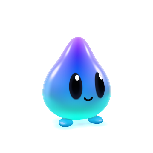 Merc, a glossy blue droplet with big eyes, turned towards Tavi